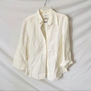 Talbots White Button Down Top